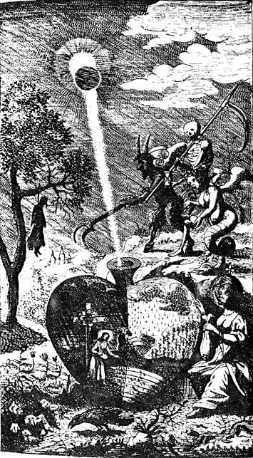 Tenth of the mystical heart diagrams of Paul Kaym, in The Helleleuchtender Hertzens-Spiegel, Amsterdam and Gdansk, Heinr
